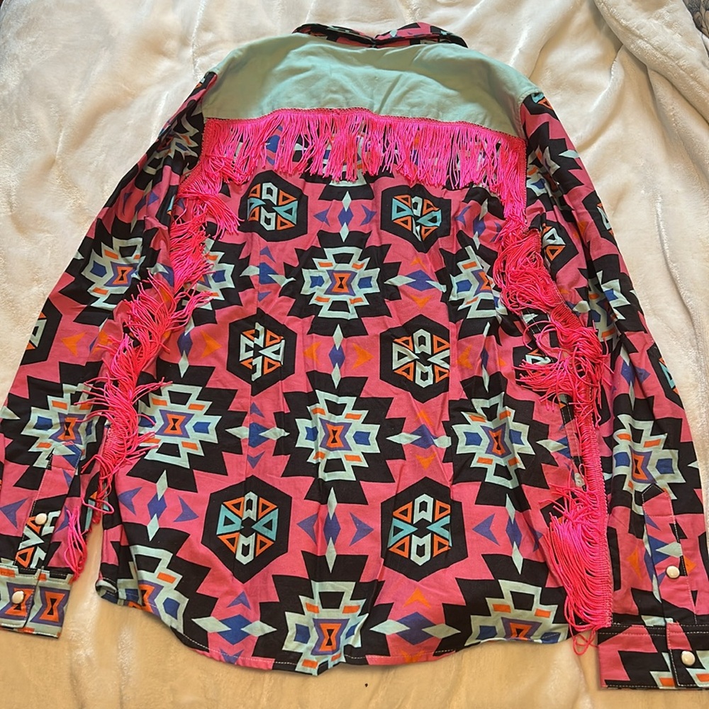 Colorful Geometric Button-Up Shirt - Picture 2 of 2